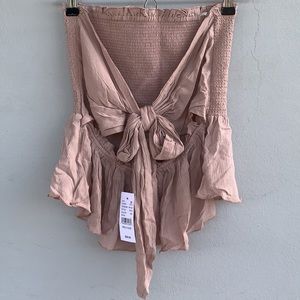 NEW NWT L.A. Hearts Smocked Tie Back Tube Top